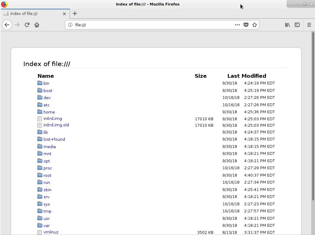 Directory Listing in Mozilla Firefox